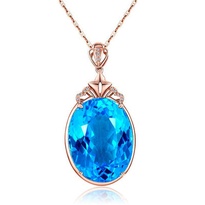 Dove Egg Sapphire Necklace Jewelry Female - FLIPSTYLEZLLC