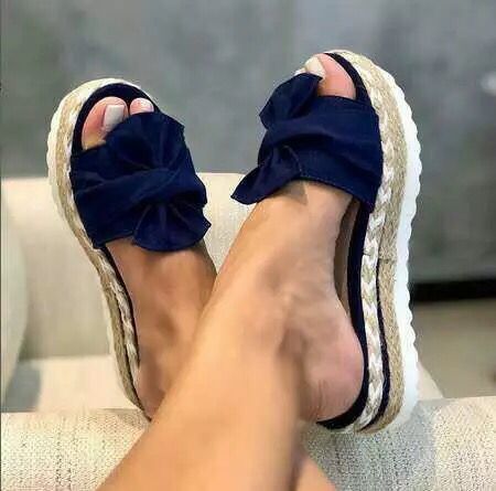 Women Bow Slippers Platform Sandals Shoes Summer - FLIPSTYLEZLLC