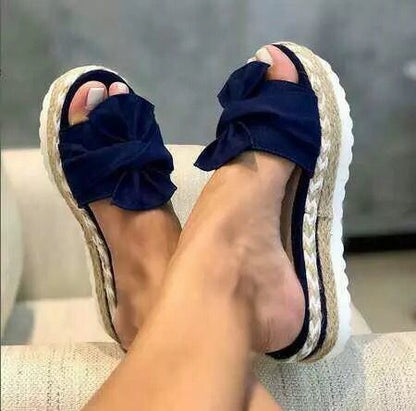 Women Bow Slippers Platform Sandals Shoes Summer - FLIPSTYLEZLLC
