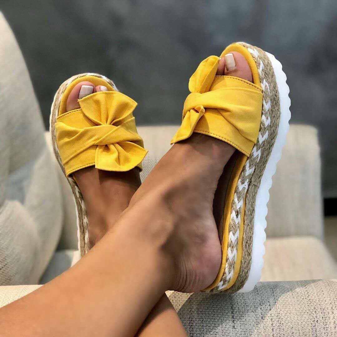 Women Bow Slippers Platform Sandals Shoes Summer - FLIPSTYLEZLLC