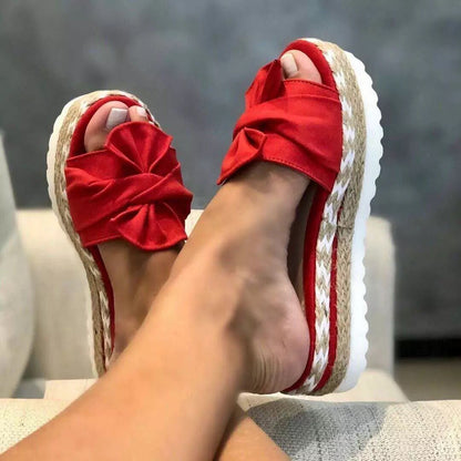 Women Bow Slippers Platform Sandals Shoes Summer - FLIPSTYLEZLLC