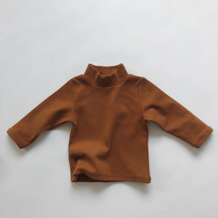 Children's Semi-turtleneck Worsted Cotton T-shirt