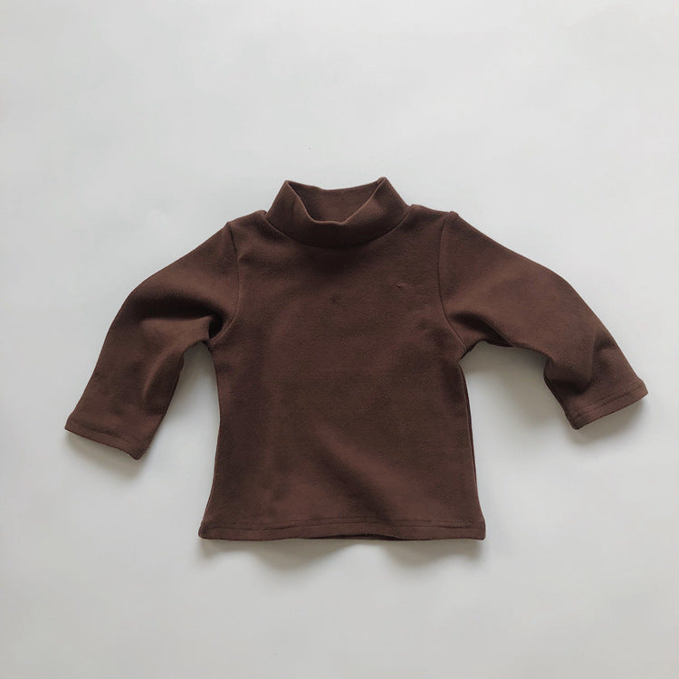 Children's Semi-turtleneck Worsted Cotton T-shirt