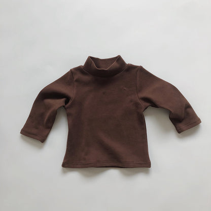 Children's Semi-turtleneck Worsted Cotton T-shirt