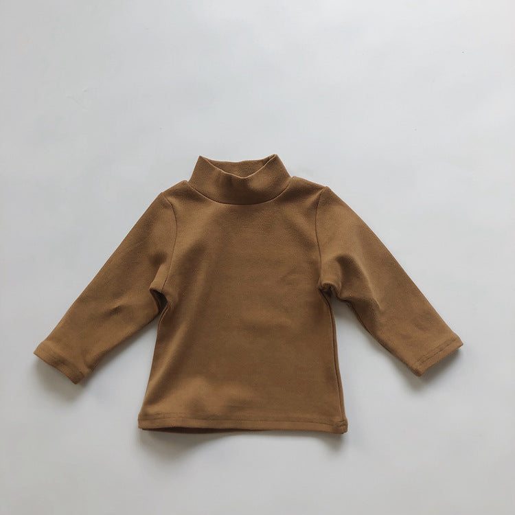 Children's Semi-turtleneck Worsted Cotton T-shirt