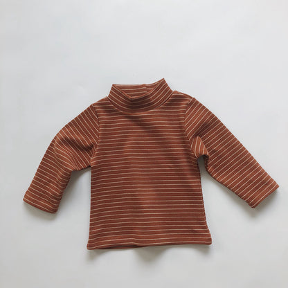Children's Semi-turtleneck Worsted Cotton T-shirt