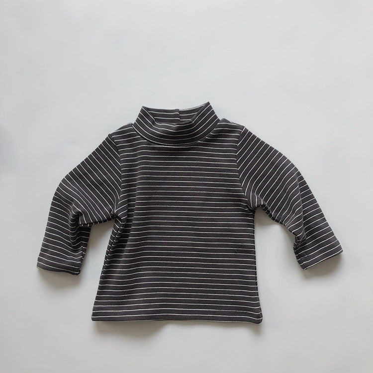 Children's Semi-turtleneck Worsted Cotton T-shirt