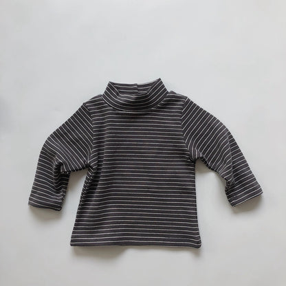 Children's Semi-turtleneck Worsted Cotton T-shirt