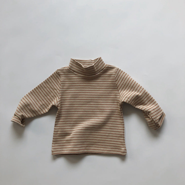 Children's Semi-turtleneck Worsted Cotton T-shirt