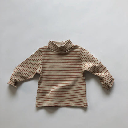 Children's Semi-turtleneck Worsted Cotton T-shirt