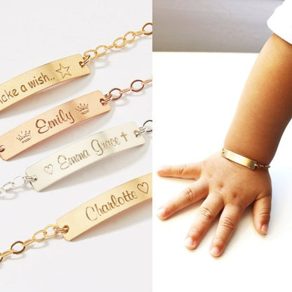 Personalized Engraving Children's Adjustable Stainless Steel Letter Bracelet
