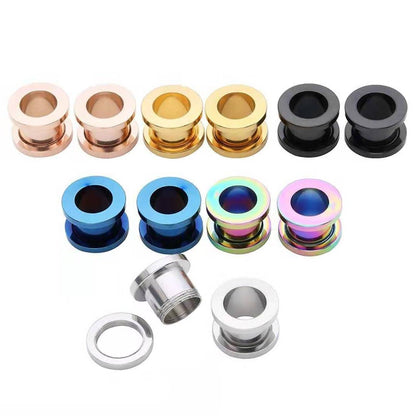 Ear Gauges Stud Earrings Women Alloy Ear Tunnels Plugs Piercing Jewelry Hollow Pulley Ear Stretchers Expander Plugs Tunnels