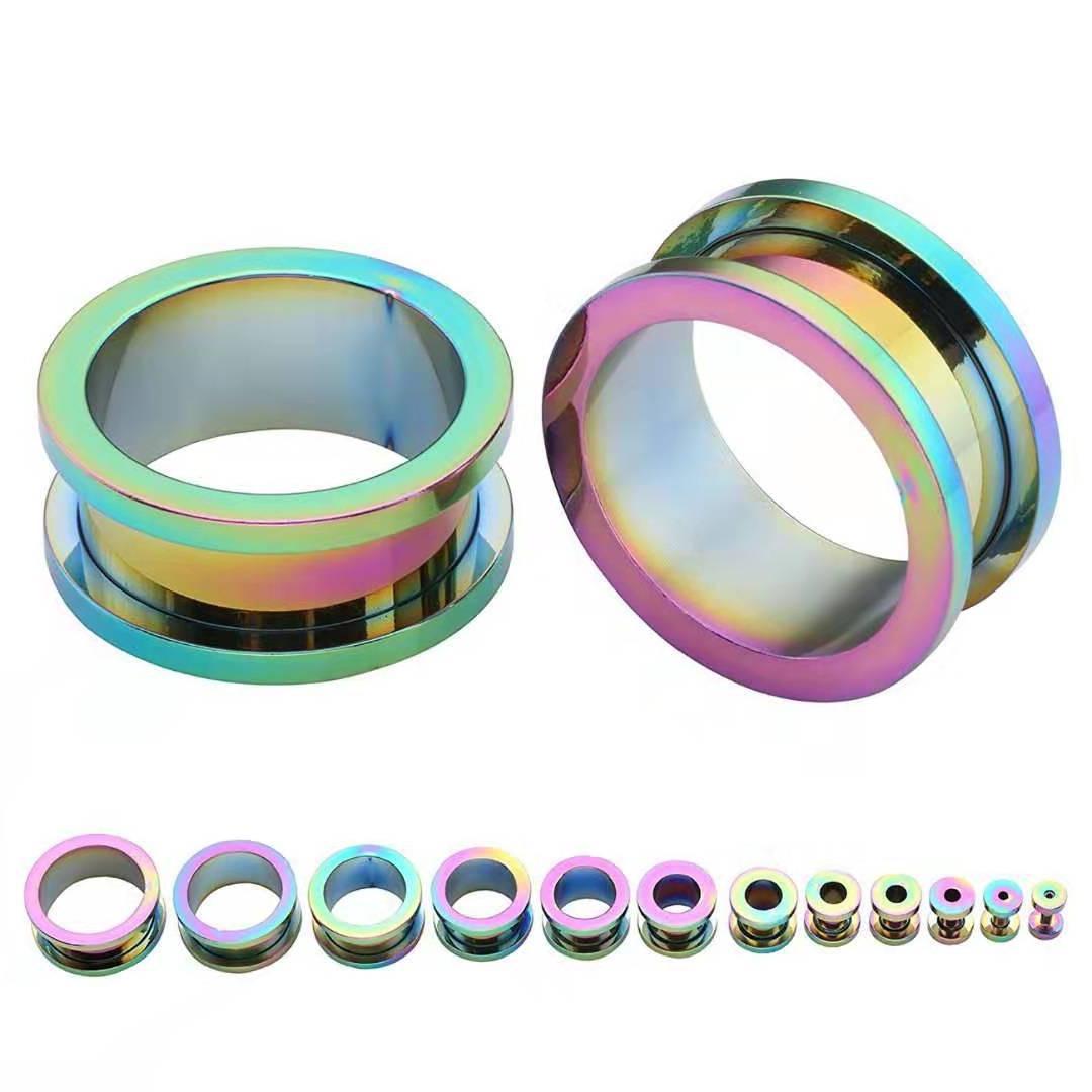 Ear Gauges Stud Earrings Women Alloy Ear Tunnels Plugs Piercing Jewelry Hollow Pulley Ear Stretchers Expander Plugs Tunnels