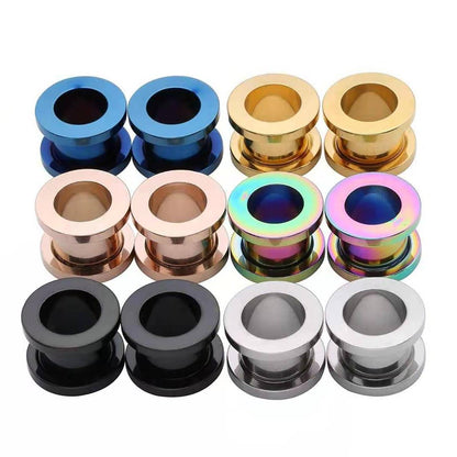 Ear Gauges Stud Earrings Women Alloy Ear Tunnels Plugs Piercing Jewelry Hollow Pulley Ear Stretchers Expander Plugs Tunnels