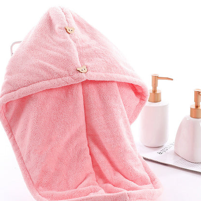 Cartoon Absorbent Thick Coral Fleece Dry Hair Towel
