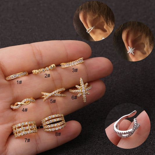 Fashion Women's Micro-Inlaid Anti-Pain Ear Clip