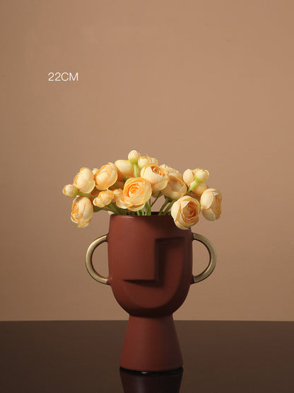 Ceramic Vase Decoration Living Room Flower Arrangement Art Face Decoration