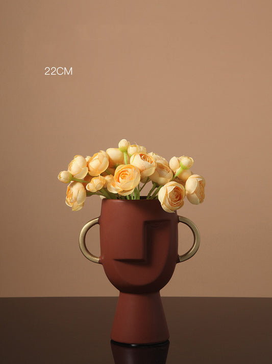 Ceramic Vase Decoration Living Room Flower Arrangement Art Face Decoration