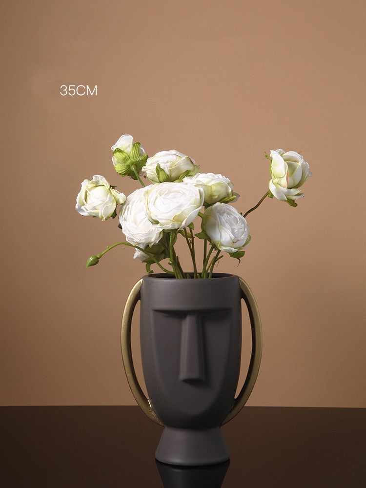 Ceramic Vase Decoration Living Room Flower Arrangement Art Face Decoration