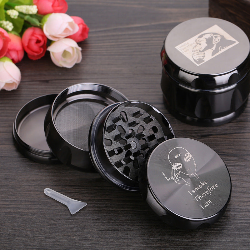 Round Metal Smoke Grinder, Zinc Alloy Crusher Grinder