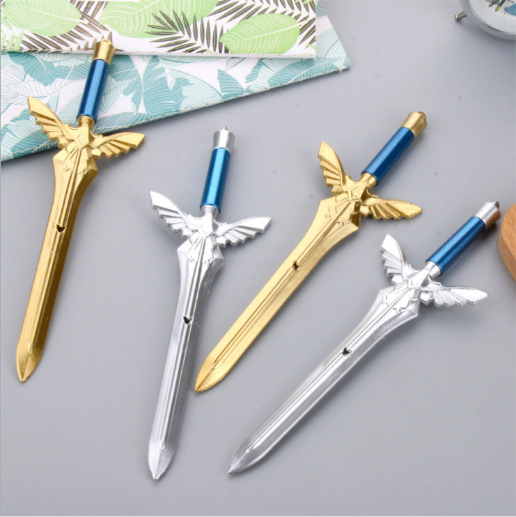 Angel Wing Sword Gel Pen Gold Silver Sword Black Gel Pen