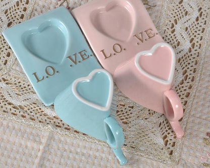 Creative Love Heart Shaped Peach Heart Shaped Mug, Ceramic Mug, Coffee Cup