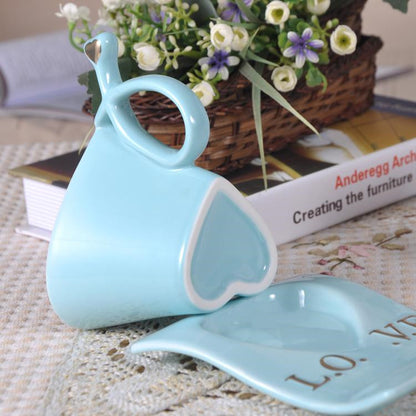 Creative Love Heart Shaped Peach Heart Shaped Mug, Ceramic Mug, Coffee Cup