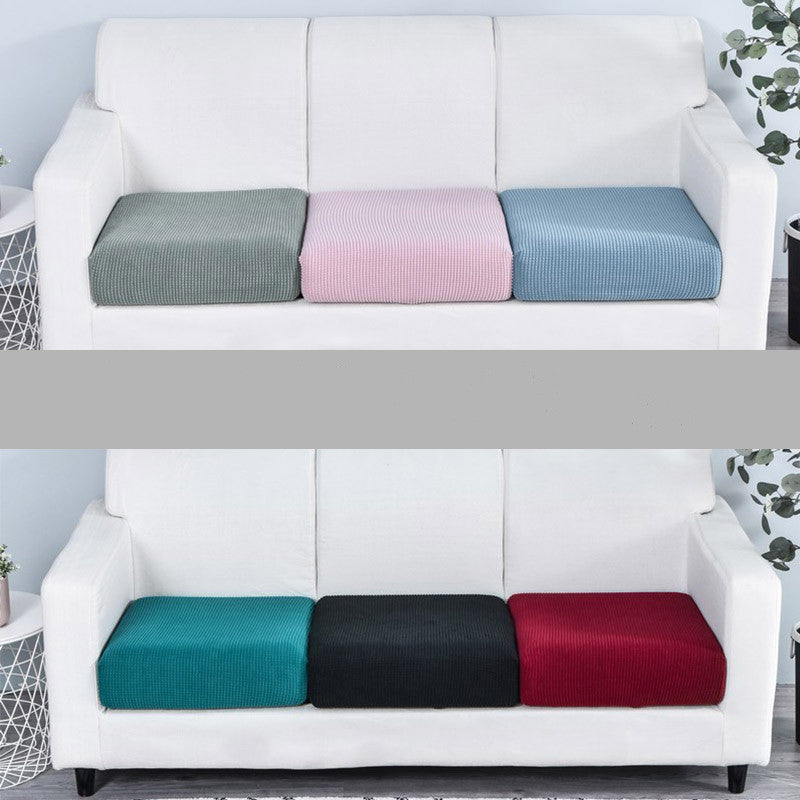 Polar Fleece Sofa Cushion Pure Color Stretch Full Cover Sponge Cushion Cover
