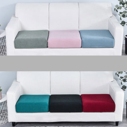 Polar Fleece Sofa Cushion Pure Color Stretch Full Cover Sponge Cushion Cover