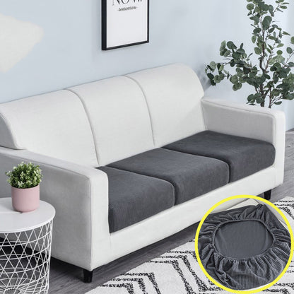 Polar Fleece Sofa Cushion Pure Color Stretch Full Cover Sponge Cushion Cover