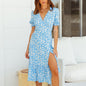Fashion New Products V-neck Ladies Chiffon Dress