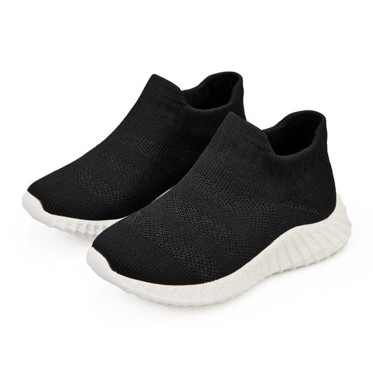 New Children's One-Step Net Shoes Breathable Soft Bottom Spring And Autumn White Shoes