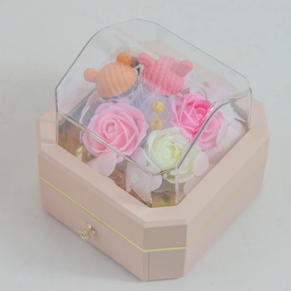 Eternal Life Rose Gift Box Night Light Small Ornament Necklace Jewelry Gift Box