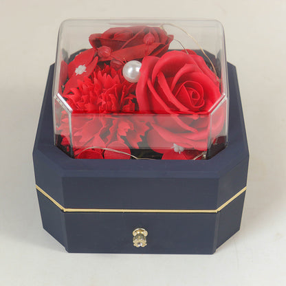 Eternal Life Rose Gift Box Night Light Small Ornament Necklace Jewelry Gift Box
