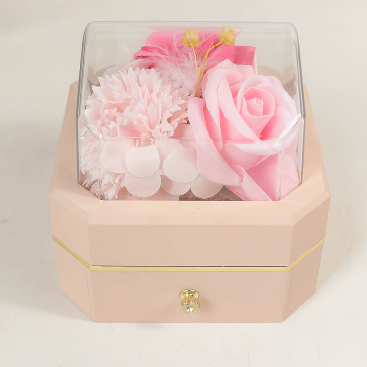 Eternal Life Rose Gift Box Night Light Small Ornament Necklace Jewelry Gift Box