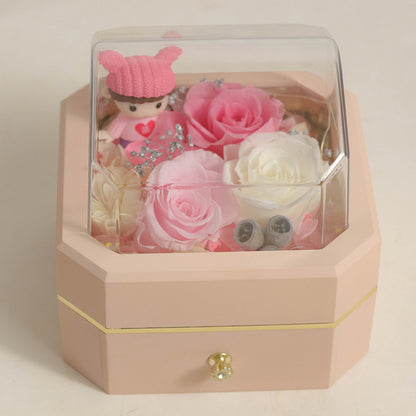 Eternal Life Rose Gift Box Night Light Small Ornament Necklace Jewelry Gift Box