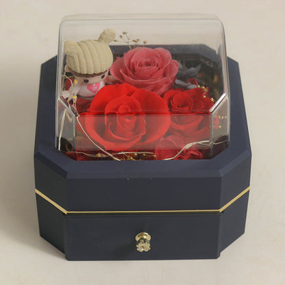 Eternal Life Rose Gift Box Night Light Small Ornament Necklace Jewelry Gift Box