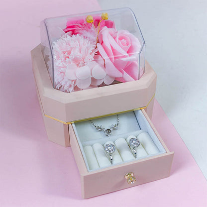 Eternal Life Rose Gift Box Night Light Small Ornament Necklace Jewelry Gift Box