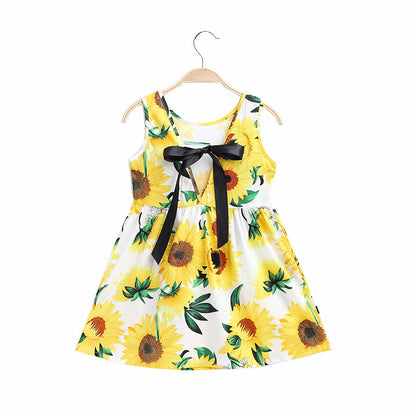 Girls Cotton Sleeveless Cartoon Animal Vest Dress