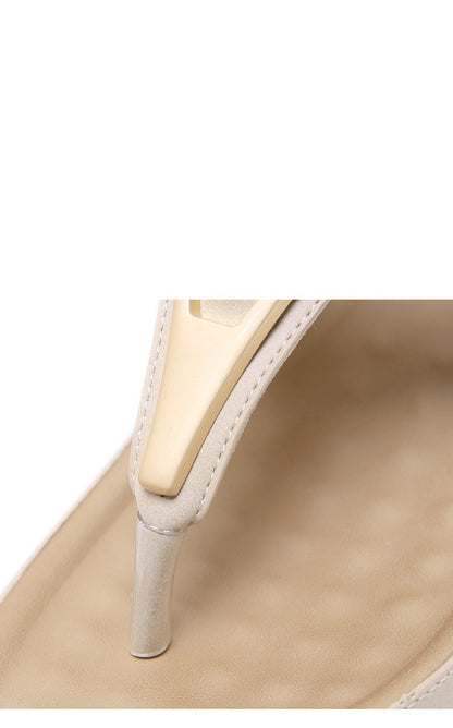 Sandals Women's Cross-Border Metal Plus Size Casual Maternity Slippers