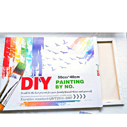 Black And White Horse DIY Digital Oil Painting Frameless Combo Frame