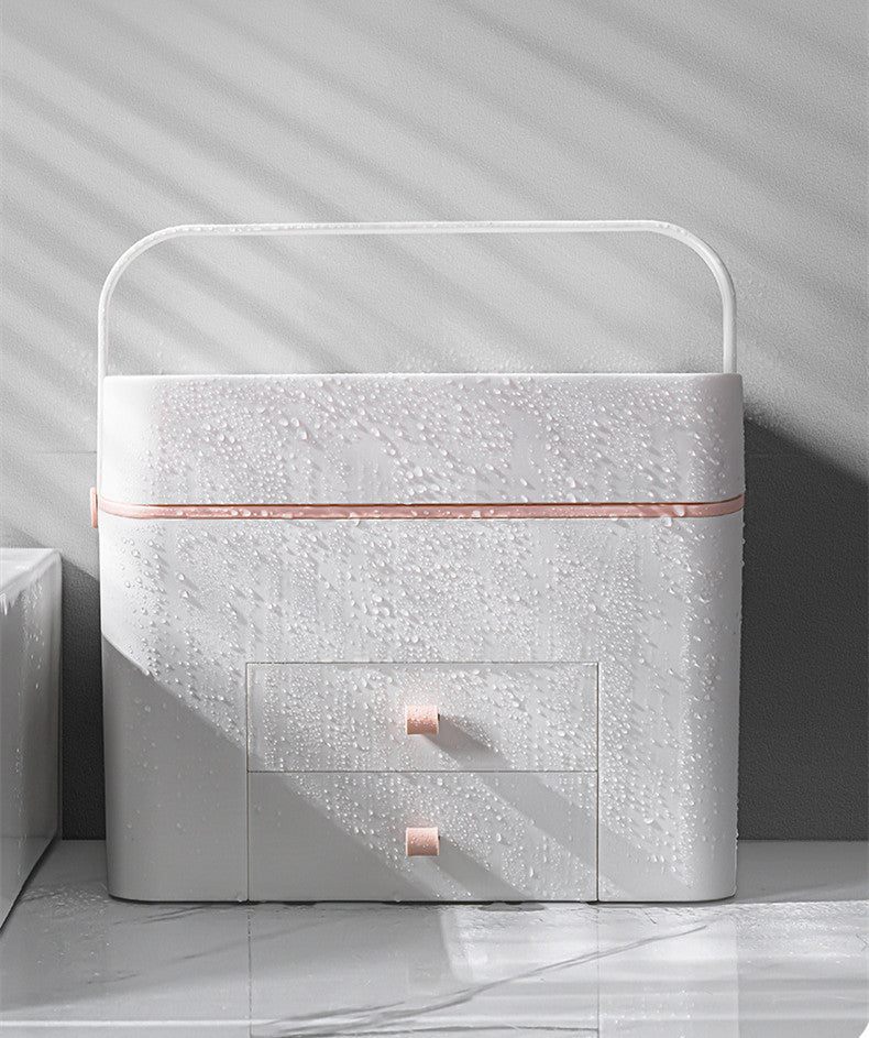 Large Capacity with Mirror Cosmetic Bag New Portable Oversized Storage Box Super Hot Suitcase for Women