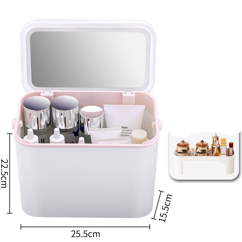 Large Capacity with Mirror Cosmetic Bag New Portable Oversized Storage Box Super Hot Suitcase for Women
