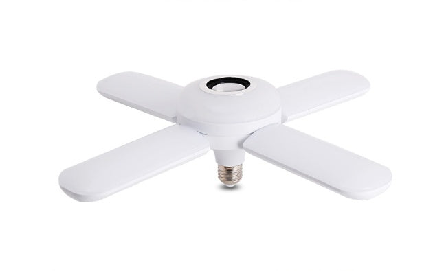 LED Four-leaf Bluetooth Music Lamp Colorful Intelligent Audio Folding Bulb Lamp Remote Control Deformable Ceiling Fixture Lights