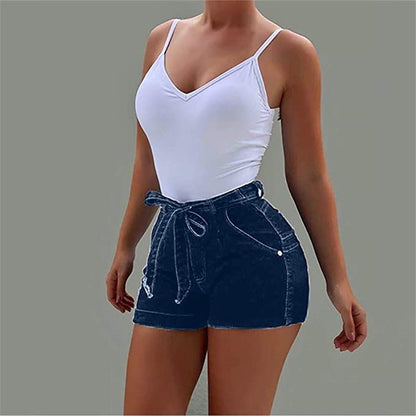 Women's Plus Size Net Red Ripped Denim Shorts