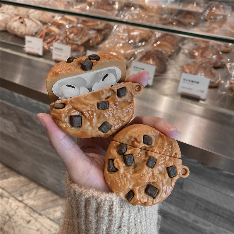 Compatible with Apple, Simulation Chocolate Chip Cookie Airpods Protective Cover