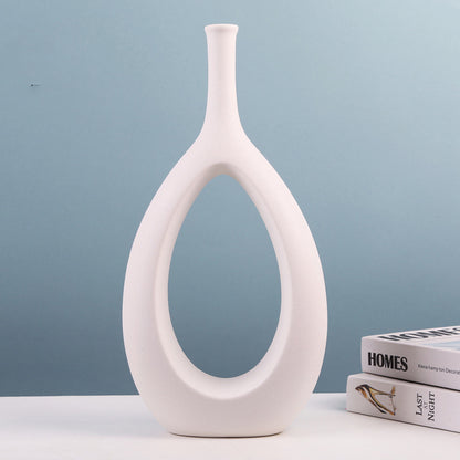 Simple And Special-Shaped Ceramic Vase Flower Arrangement Light Luxury Modern Home Decoration
