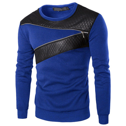 Men's casual fashion zipper plus size long sleeve