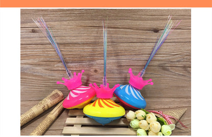 New Style Optical Fiber Electric Flashing Music Gyroscope With Crown, Drift Gyroscope, UFO Luminous Toy, Factory Direct Sales