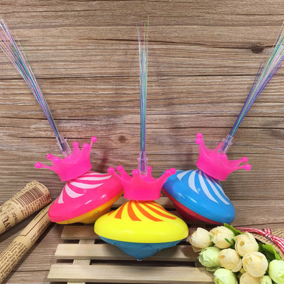 New Style Optical Fiber Electric Flashing Music Gyroscope With Crown, Drift Gyroscope, UFO Luminous Toy, Factory Direct Sales